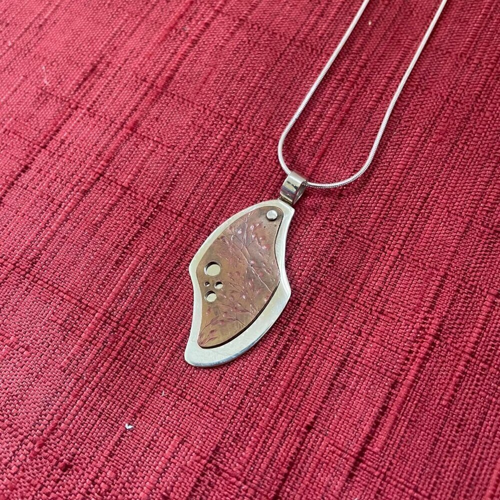 Jessie Senecal Handmade Sterling Silver "Copper Grass" Necklace